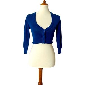 ModCloth Blue Cropped Cardigan